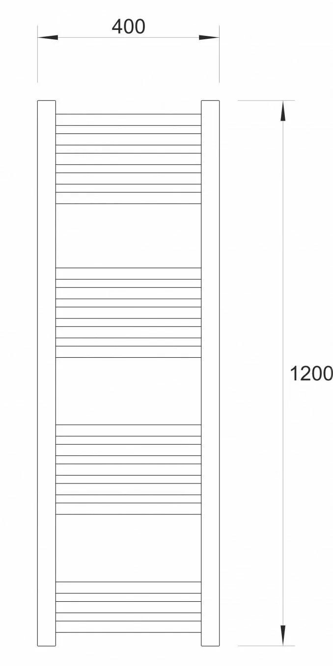 Sušač WARME WERRA 400x1200 mat crni - Slika 2