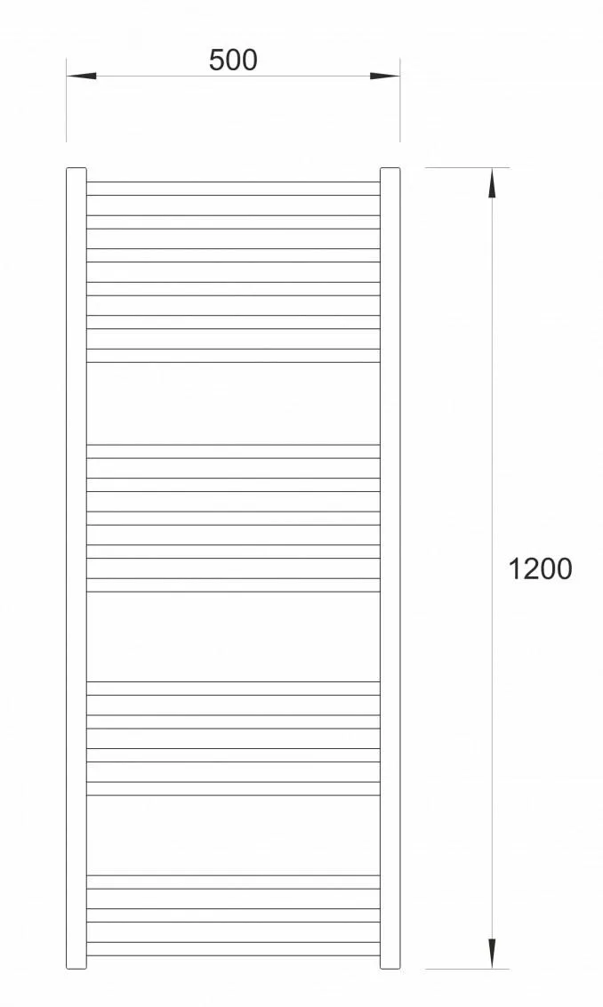 Sušač WARME SAAR 500x1200 mat crni - Slika 2