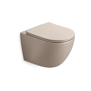 Konzolna šolja PERLA compact cappuccino rimless sa duroplast soft close wc daskom