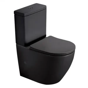Monoblok PERLA rimless mat crni sa duroplast soft close wc daskom vario
