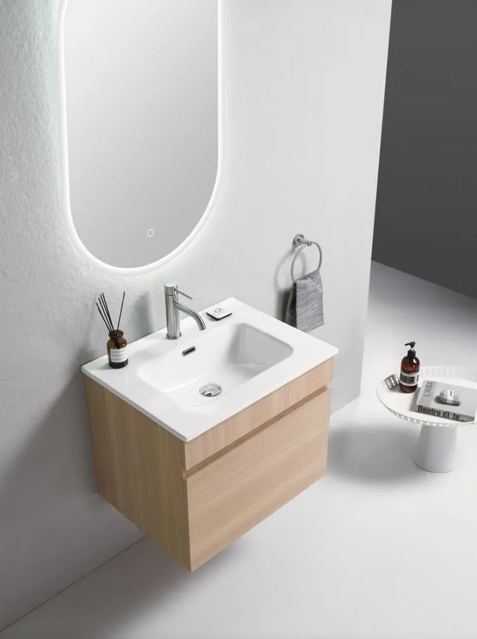 Toaletni ormarić UNILINE LUMA 600BRW sa lavaboom, soft close fioka - Slika 3