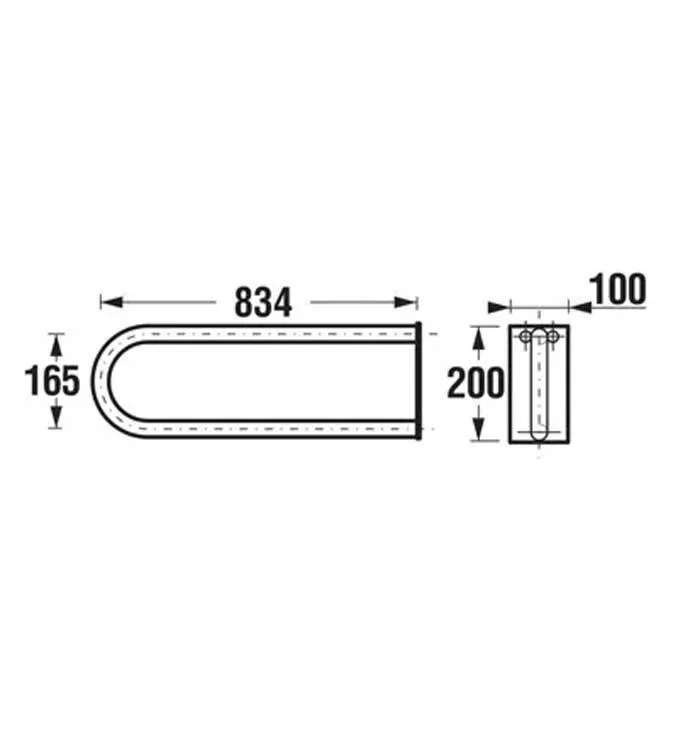 Rukohvat JIKA preklopni beli 800mm - Slika 2