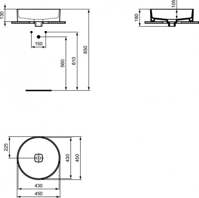 Lavabo nadgradni IDEAL STANDARD STRADA II fi 45 - Slika 2