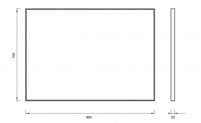 Ogledalo COPEN 900x700 silver ram - Slika 3