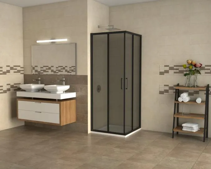 Tuš kabina COPEN ATLAS BLACK 90x90x195cm staklo 6mm tonirano staklo - Slika 3