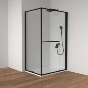 Tuš kabina COPEN ATLAS PRO 1V 1000x800x2000 matt black. staklo 6mm providno