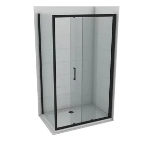 Stakleni paravan COPEN ATLAS BLACK 1400x1950 transparentno staklo 6mm crni mat ram