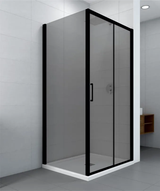 Stakleni paravan COPEN ATLAS BLACK 120x195cm tonirano staklo 6mm crni mat ram - Slika 4