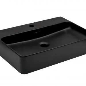Lavabo nadgradni MINOTTI 600x425x135 sa otvorom za slavinu mat crni