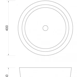 Lavabo nadgradni MINOTTI ODELISSE grey fi400x150 mermerni