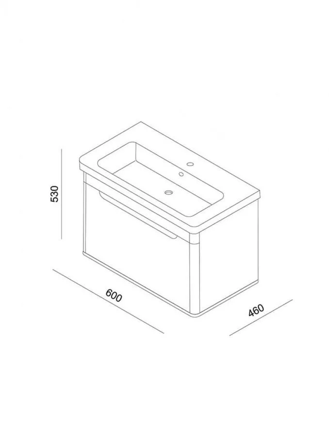 Ormarić LINEART WING 600 white sa lavaboom - Slika 3